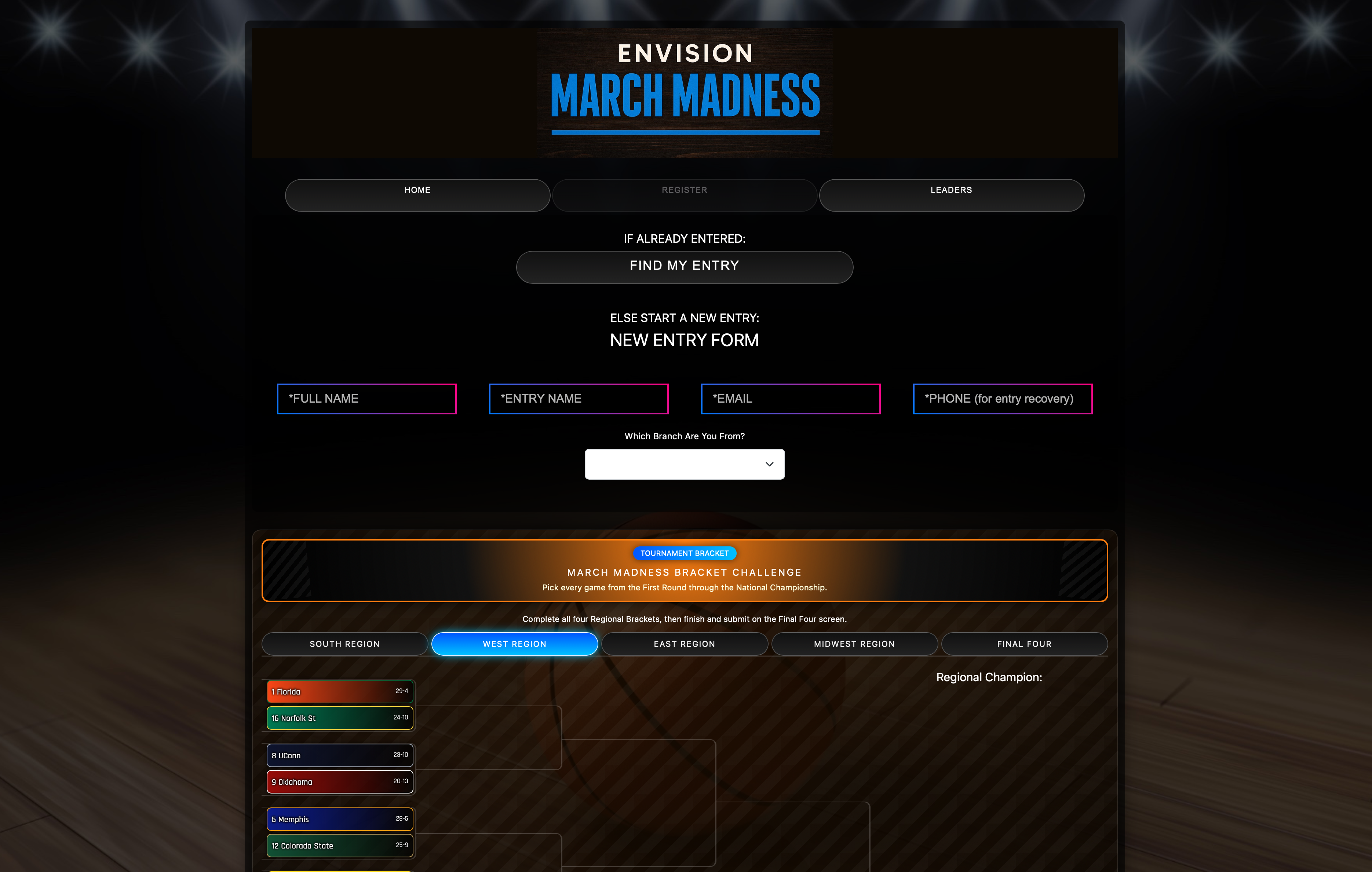College Basketball Bracket Contest