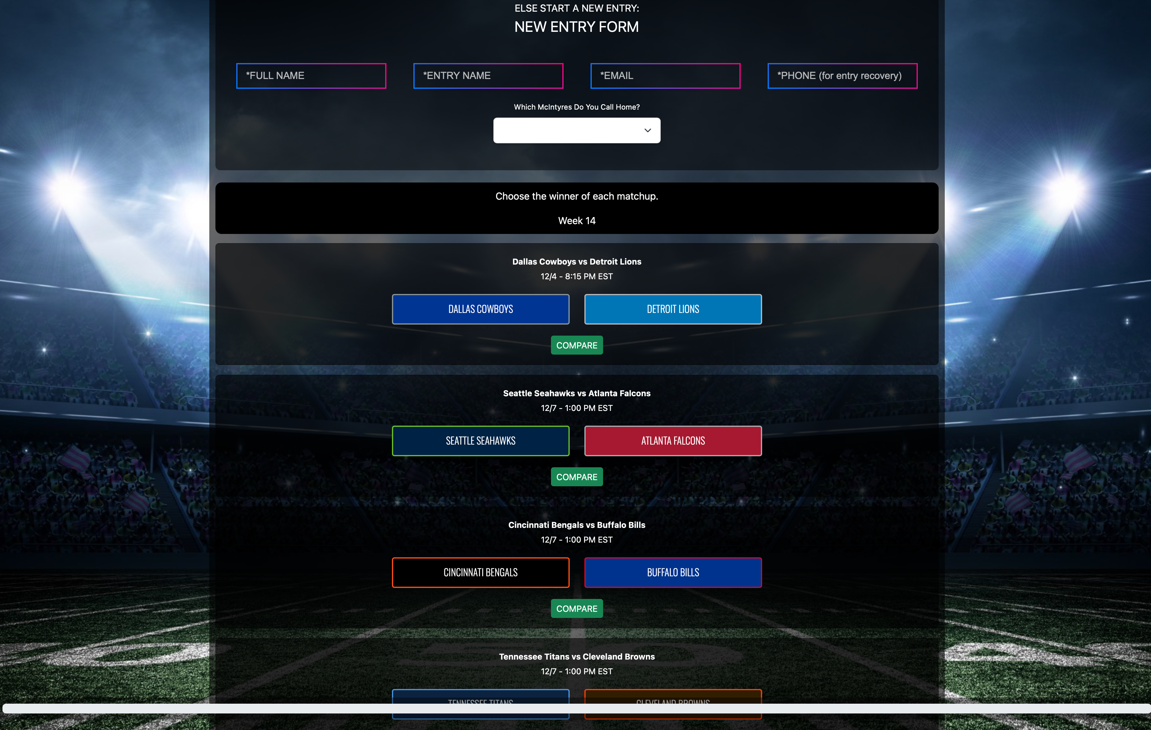 NFL/College Pick'em